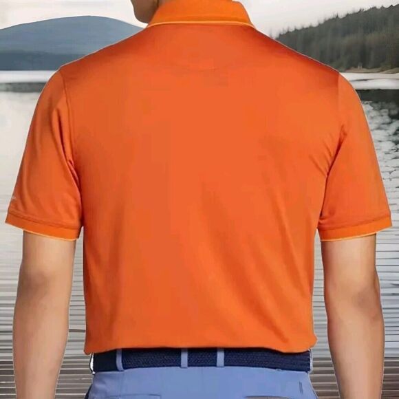 Walter Hagen Men's Toasted Orange Clubhouse Pique Golf Polo Medium NWT A110 - Picture 2 of 3